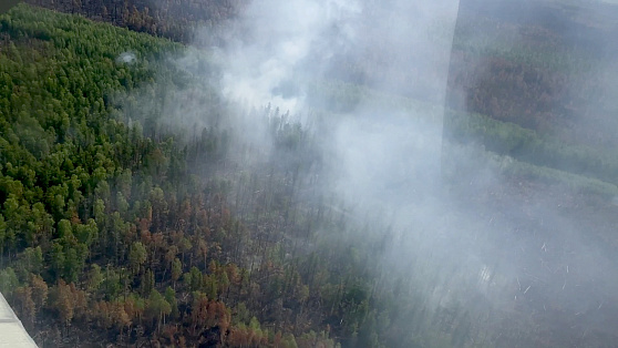 В Югре специалисты осмотрели с воздуха два крупных лесных пожара