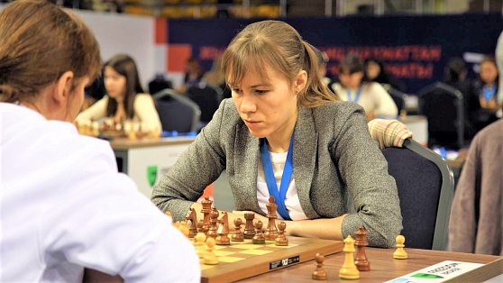 Ольга Гиря выступает на чемпионате мира
